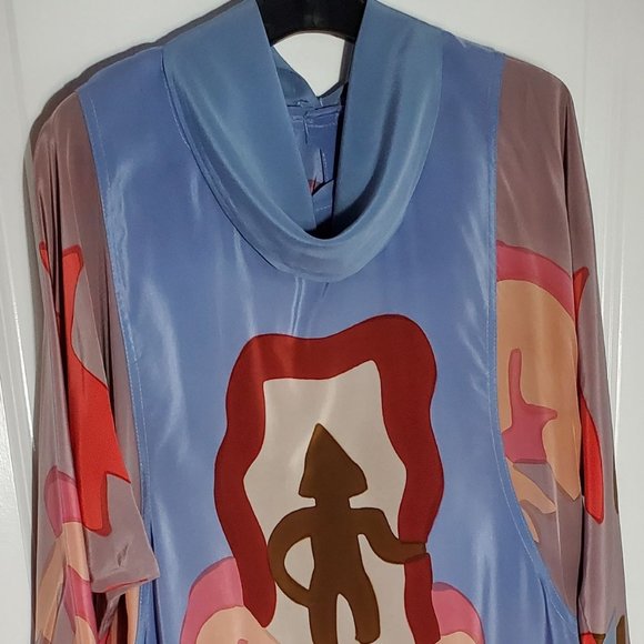 Mosswear Hand Painted Silk Dress – Size L - Picture 4 of 7